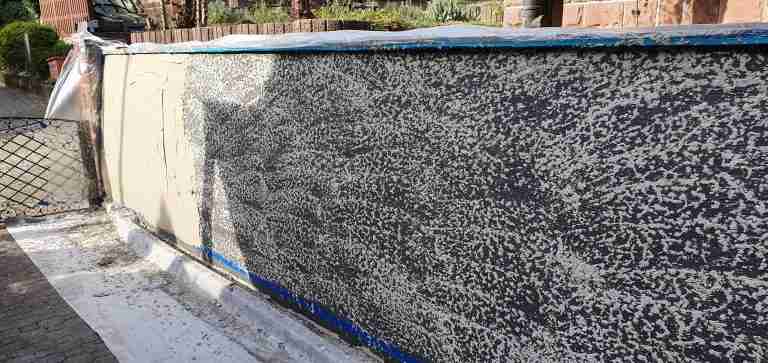 Gartenwand Abdichtung vorher